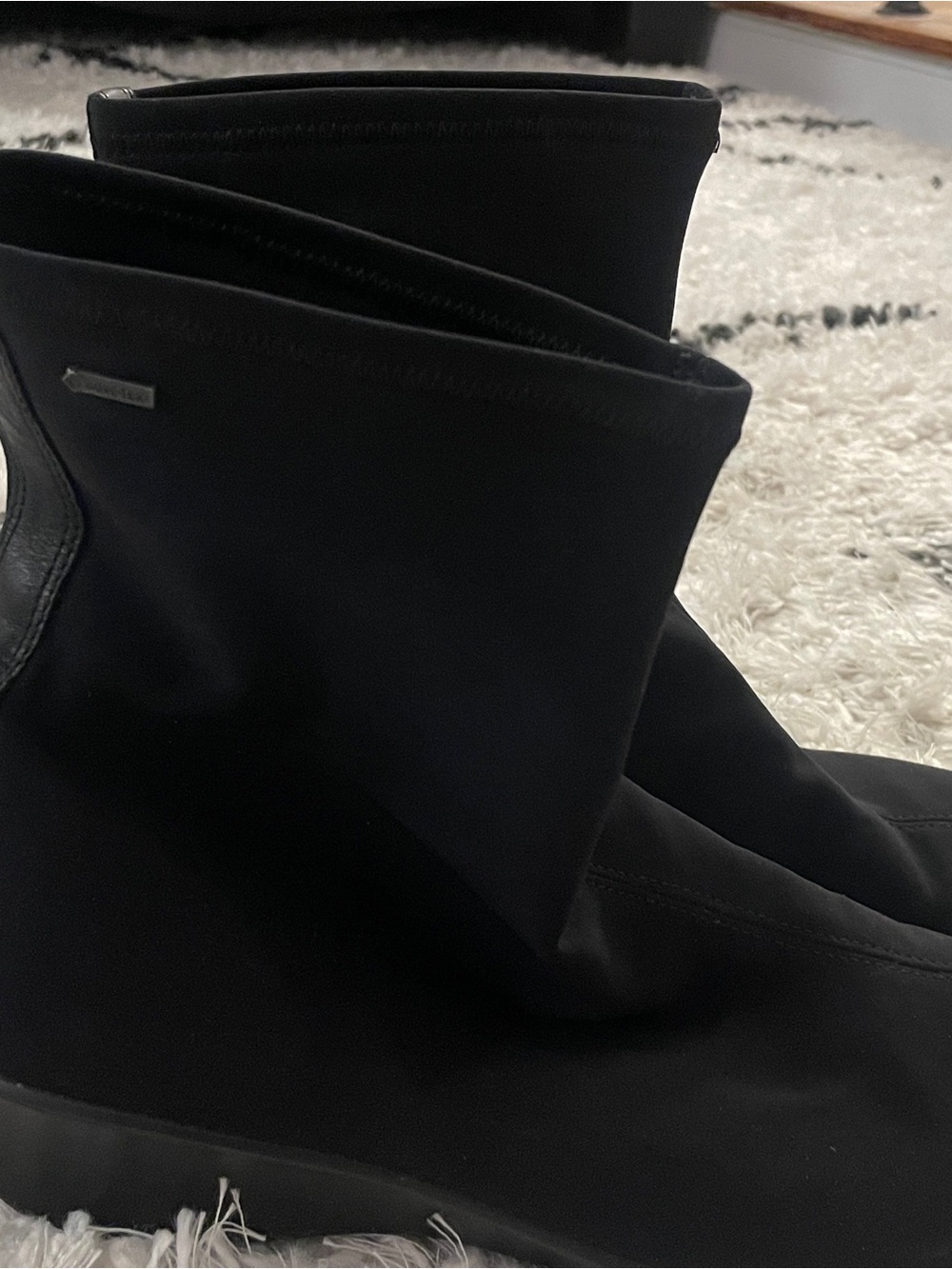 Gore Tex Ecco Black Slip-On Ankle Boots